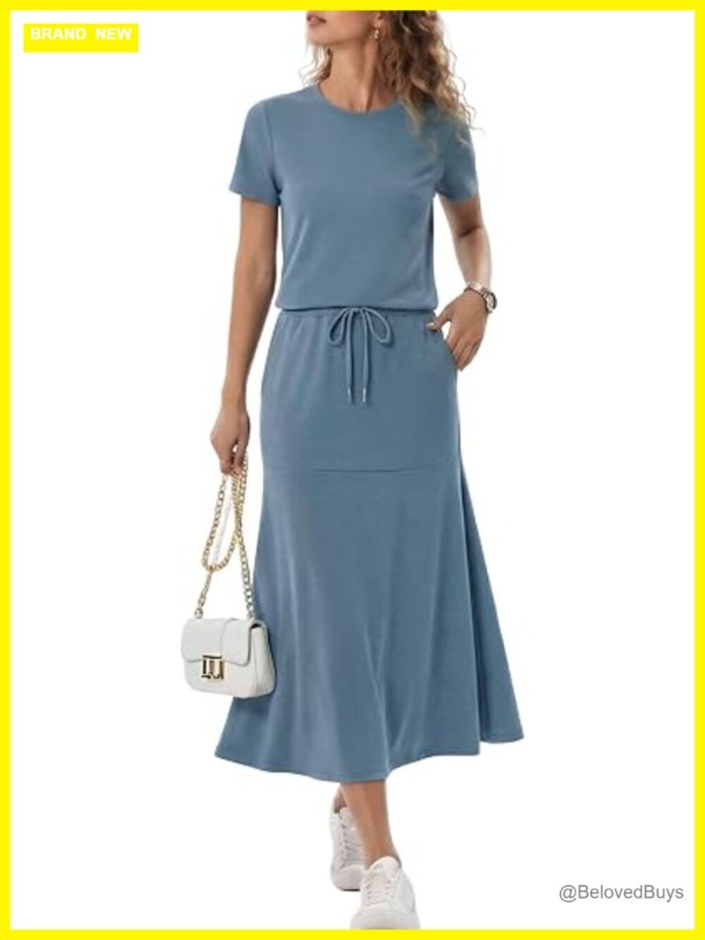 Women's Two Piece Skirt Set Short Sleeve Fishtail Midi with Pockets